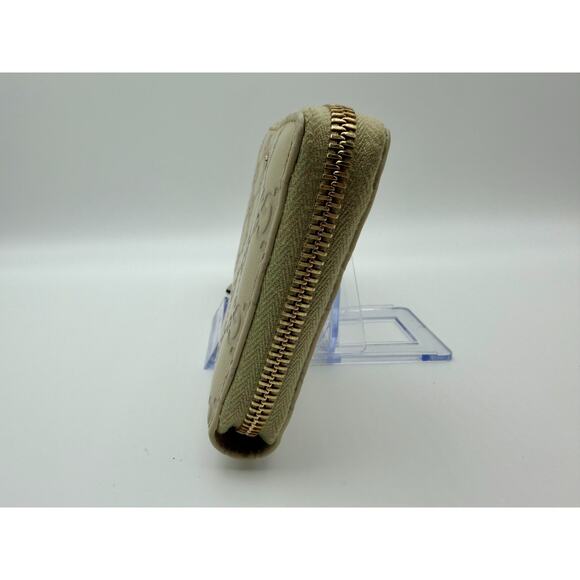 GUCCI Guccissima Leather Zip Around Wallet White Embossed GG Continental | COA - Picture 5 of 13